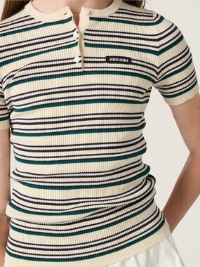 Miu Miu Cotton knit Henley shirt It38